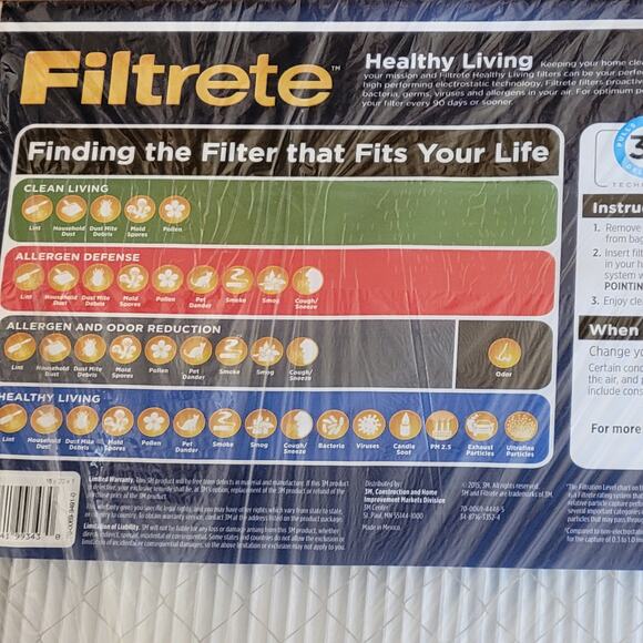 3M Filtrete 1900 Ultimate Allergen Healthy Living  Filter 16 X 20 X 1 Pack of 3 - Picture 9 of 14